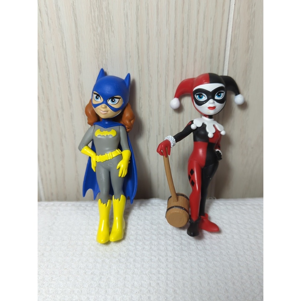 Funko Rock Candy Classic Batgirl Harley Quinn action figures set lot of 2 USED